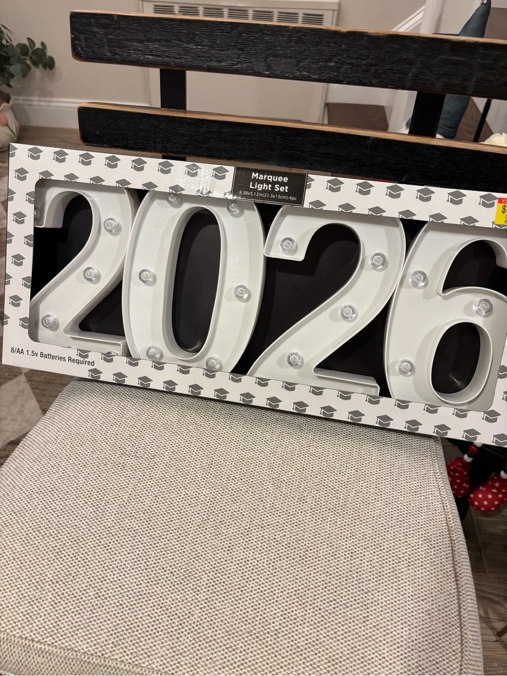 Grad Party Decor 2026 White Marquee Light Set NWT